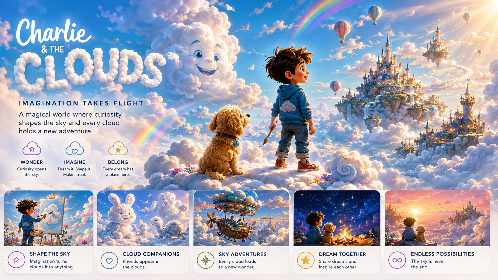 Charlie and the Clouds — floating skies and playful imagination