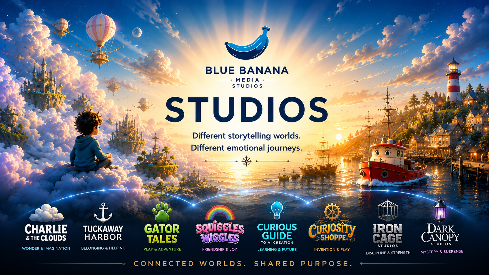 A cinematic landscape of emotionally distinct storytelling studios