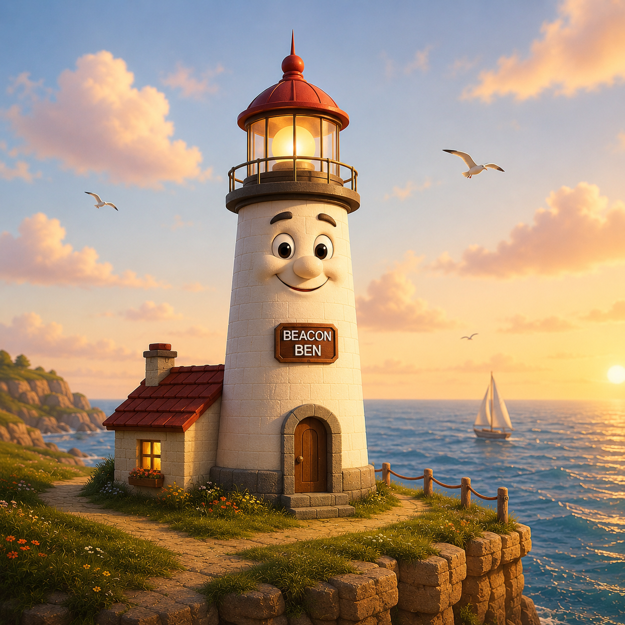 Beacon Ben, a calm lighthouse keeper