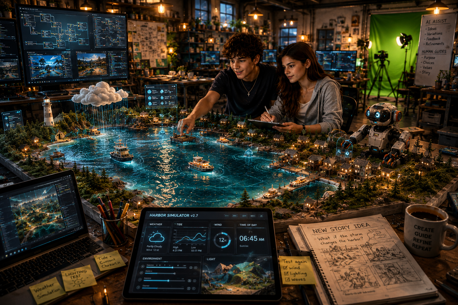 Miniature simulation environments with lighting and weather testing